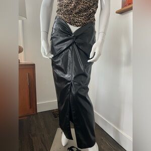 SHEIN Black Faux Leather Pencil Skirt